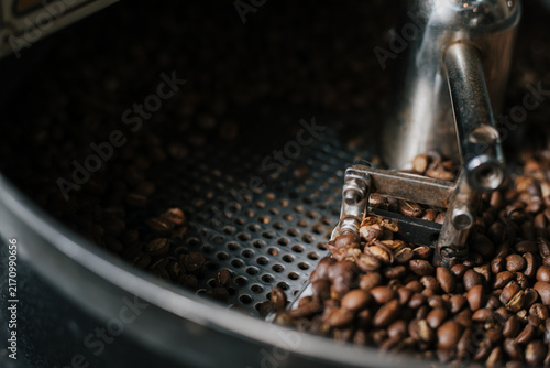 Professional coffee bean roasting
