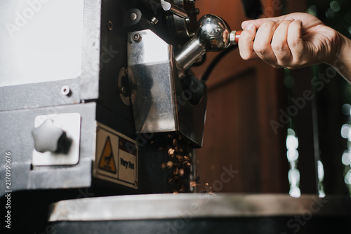 Professional coffee bean roasting