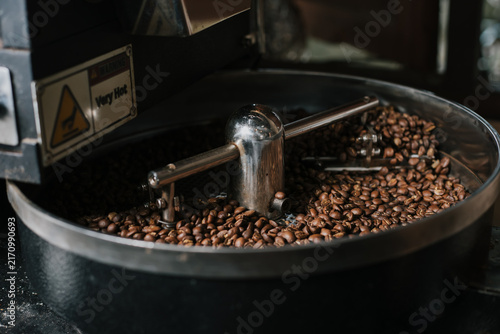 Professional coffee bean roasting