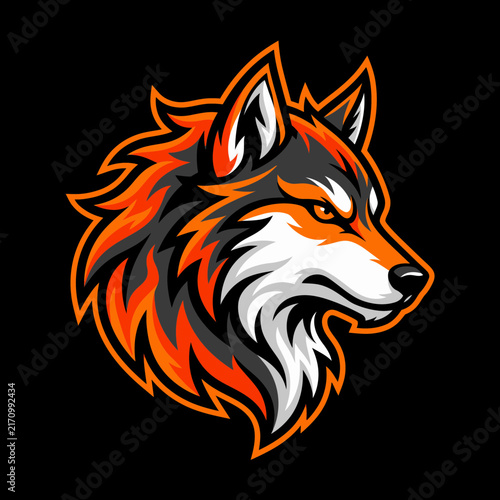 Orange fox head mascot logo vector illustration featuring sly wild predator animal for sports gaming squad team emblem badge artwork