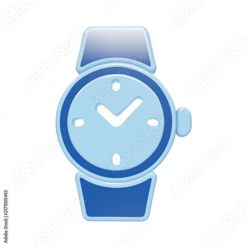 Obraz na płótnie 3D glossy wristwatch icon representing timekeeping and punctuality concept for d