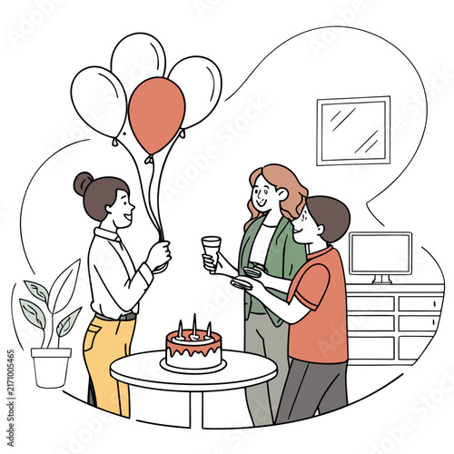 Illustration of two professionals collaborating on a project with a laptop and sticky notes on a whiteboard in a modern office setting office collaboration teamwork illustration business meet
