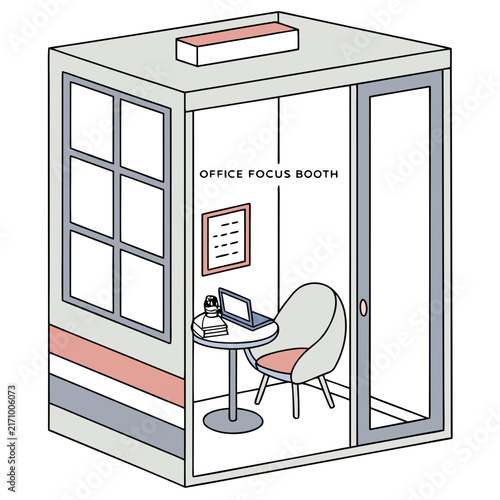 Modern office focus booth with soundproofing panels and ergonomic chair inside a glass-walled workspace soundproof booth workspace privacy pod modular office design office furniture