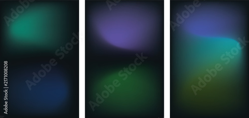 Abstract Shapes Set with Blurred Color Gradients. Modern Design Elements for Creative Projects and Digital Backgrounds.