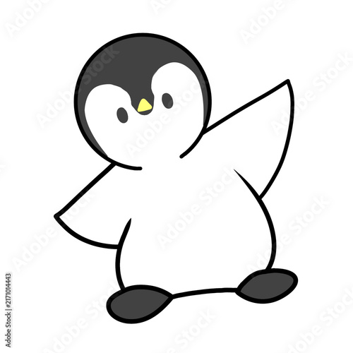 Bild auf Leinwand Cute Penguin Hand Drawn Illustration