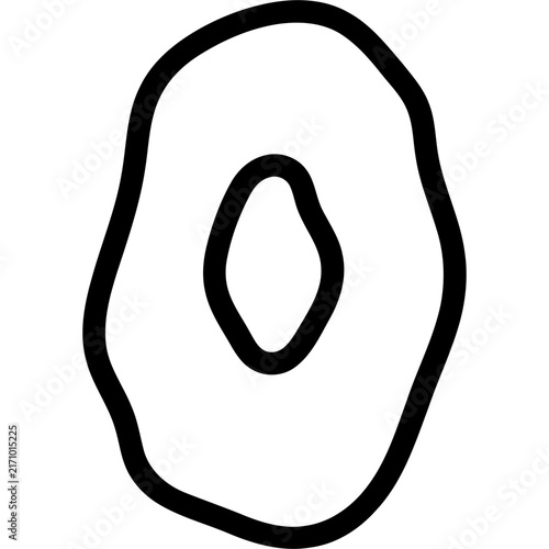 Cute hand drawn outline number 0 illustration
