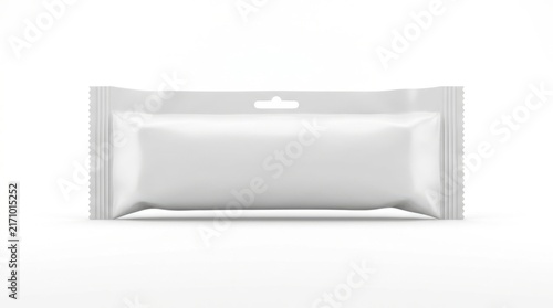 Blank white snack bar food packaging mockup