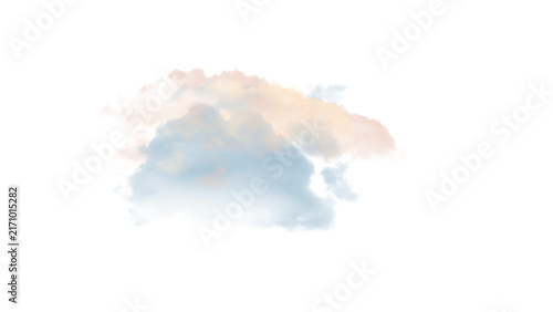 Obraz na plátně Pastel Sky Cloud PNG Overlay with Soft Cumulus Texture on Transparent Background