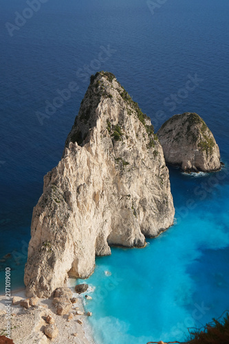 Myzithres Viewpoint in Zakynthos during golden hour from above