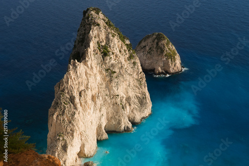 Myzithres Viewpoint in Zakynthos during golden hour from above