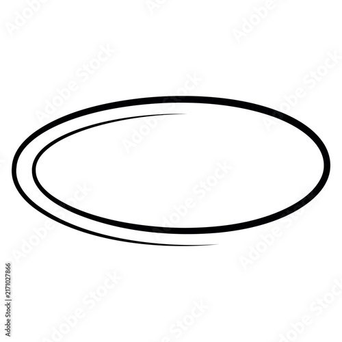 Black hand drawn oval frame loop highlight circle, speech balloon outline