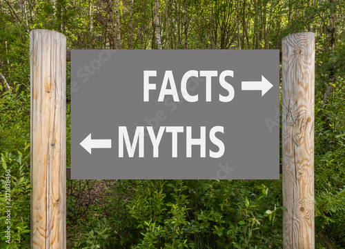 Принти на полотні Facts or myths words symbol
