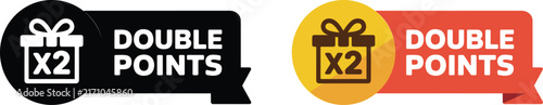 Konstfotografi Gift icon with x2 multiplier on ribbon for promotional marketing campaigns durin
