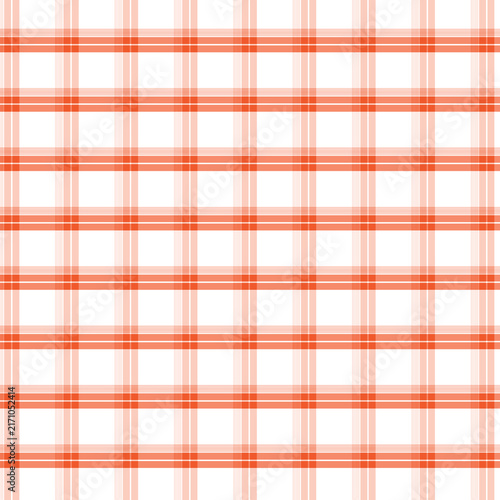 Seamless Peach Orange White Checkered Fabric Pattern