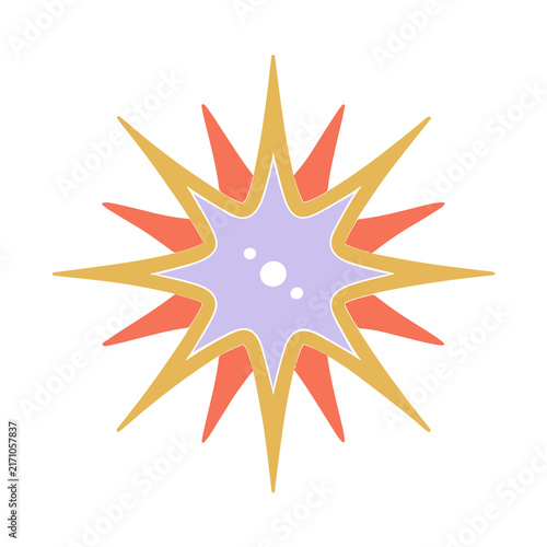 Explosion shape with starburst pattern