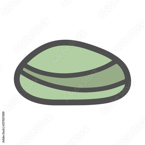 Green pebble with stripes