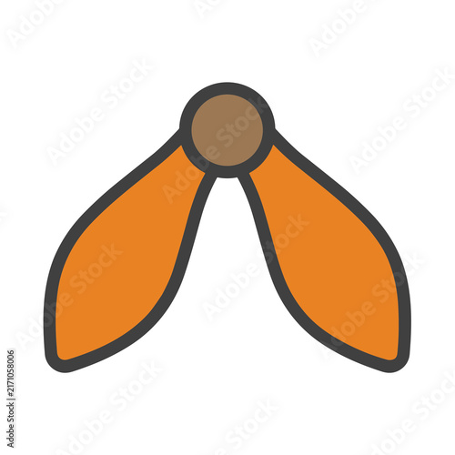 Stylized maple seed illustration