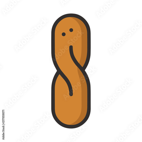 Twisted pretzel character with face