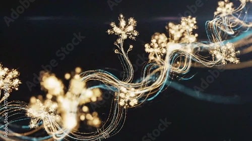Close-up view of glowing filament in dark environment