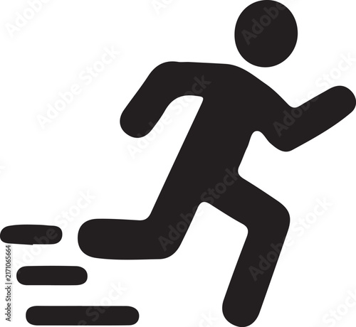 Running Man Silhouette Icon Vector Illustration for Sports, Fitness, Marathon, Athletics, Speed and Active Lifestyle Concepts