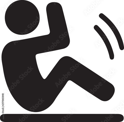 Pedestrian Crossing Sign with Black Running Man Silhouette, Vector Icon for Road Safety, Sports, Marathon, Running, Athlete, Race and Competition Concepts