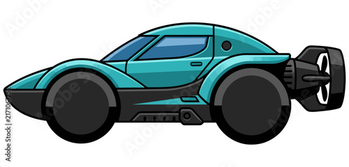 A stylized teal amphibious car icon isolated on a white background for modern transport concepts.