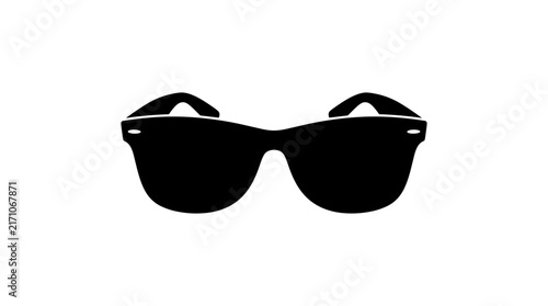 Bild auf Leinwand Sunglasses vector icon black silhouette wayfarer style for summer fashion and ey