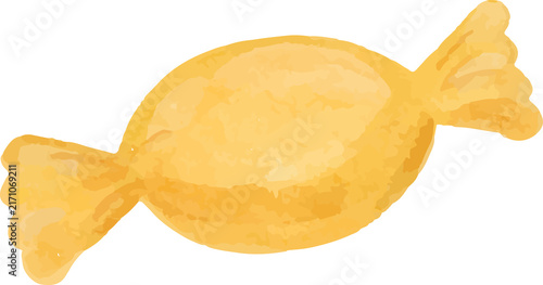 Obraz na płótnie Watercolor yellow candy illustration