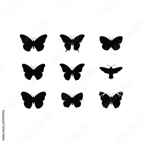 Butterfly Silhouette Stock illustration art vector