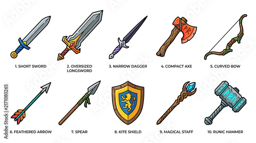Fantasy Weapons and Armor Set Collection
