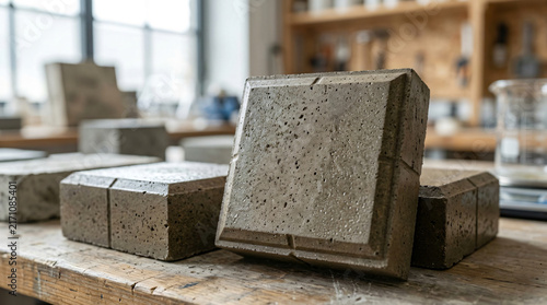 Square Concrete Paving Stone Block in Industrial Workshop Laboratory