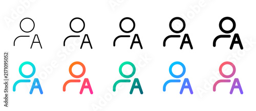 User accessibility icon set with 10 variations in outline and gradient color styles, ideal for accessible design, inclusion, and user support designs. Web app icons. vector illustration