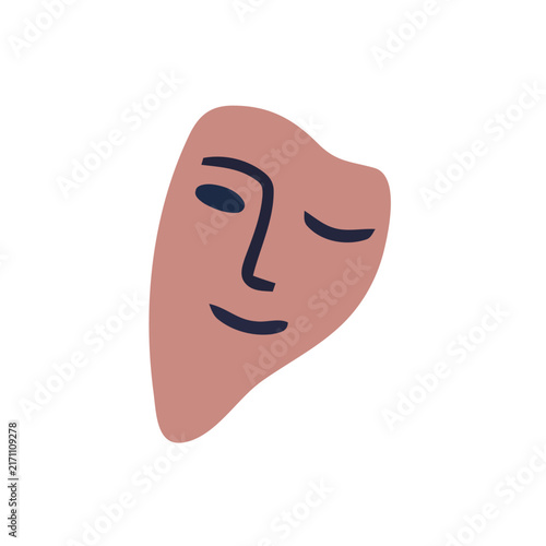 Boho Abstract Faces & Organic Shapes Vector
