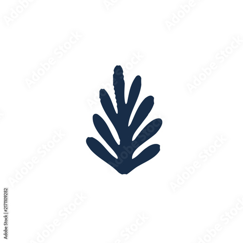 Naive Art Floral Elements Cut-out Style, Boho Abstract Foliage & Branches Vector