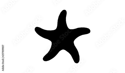 Foto Stylized black starfish icon with marine texture details for ocean and beach vec