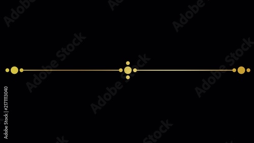Minimalist Elegant Gold Decorative Line Dividers on Black Background.
