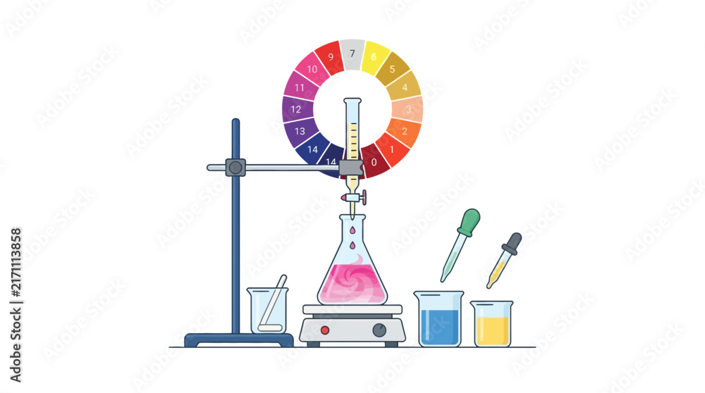 Obraz premium hot air balloon isolated Colorful laboratory glassware and equipment illustration