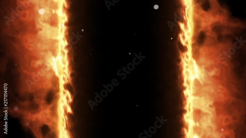 Epic Fiery Portal VFX Overlay with Bright Orange Flame Borders, Glowing Heat and Floating Embers, Cinematic Energy Frame Effect for Titles, Logo Reveals, Trailers and Motion Graphics