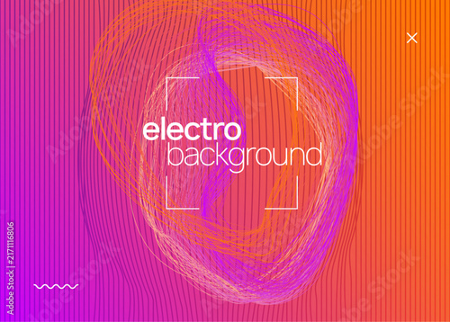Sound Event. Music Background. Fest Electro Element. Soundwave Disco Invitation. Violet Discotheque Design. Concert Vector. Green Dance Banner. Blue Sound Event
