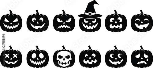 halloween pumpkins faces for party decoration