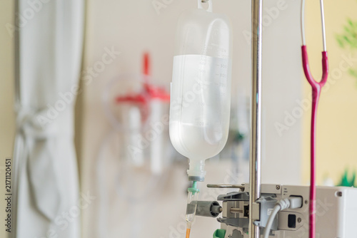 Obraz na plátne IV tube for patients medical intravenous IV drip in hospital or Set vitamin iv f