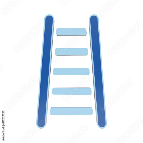 Fotografie Vertical ladder 3D icon for climbing and progress concepts featuring blue gradie
