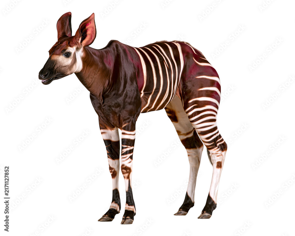 Fototapeta premium Okapi Animal Standing Silhouette Isolated