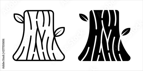 Tree Stump icon set. for mobile concept and web design. vector illustration on white background