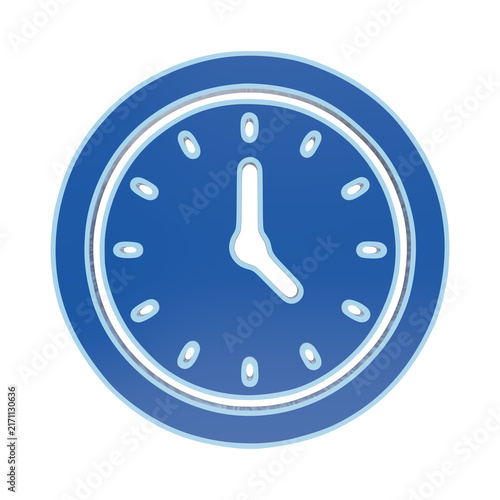 Canvas Print 3D blue wall clock icon representing timekeeping and punctuality concept for bus