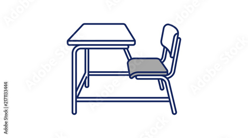 Student Desk Vector Design Template