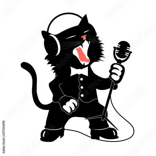 A cat singing a solo