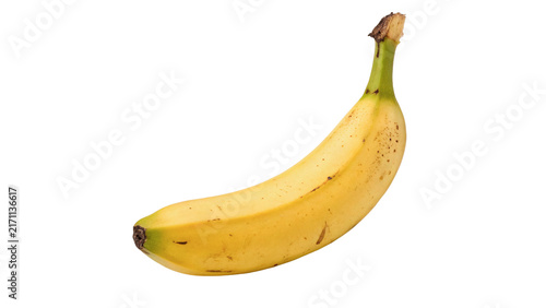 Quadro su tela Whole fresh ripe yellow banana fruit tropical organic food isolated on white bac