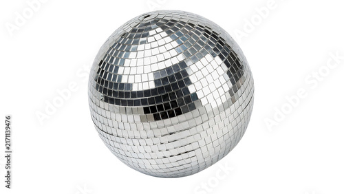 Canvastavla Shiny metallic silver mirror disco ball party celebration decoration isolated on