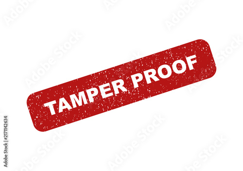 Bild auf Leinwand Red rectangular rubber stamp icon with the text tamper proof